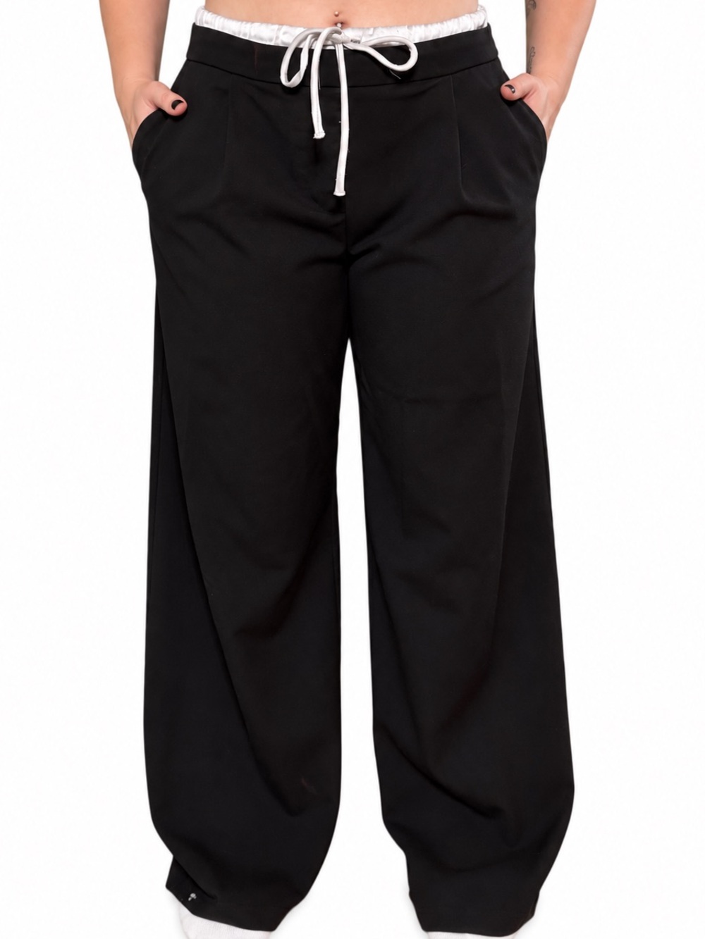 Zara Black Wide-Leg Dress Pants